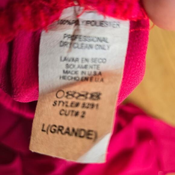 90s Y2K Scassi Pink Petal Hem Midi Skirt L Rhinestone Embroidered Fairy Festival - Picture 8 of 10